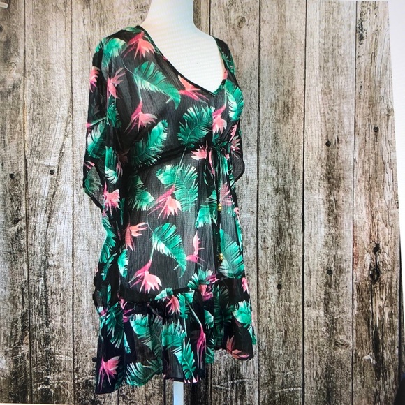 LAST ONE! Miken NWT Ruffles Tropical Coverup! - Picture 2 of 5